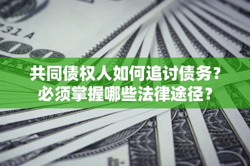 武汉共同债权人如何追讨债务？必须掌握哪些法律途径？