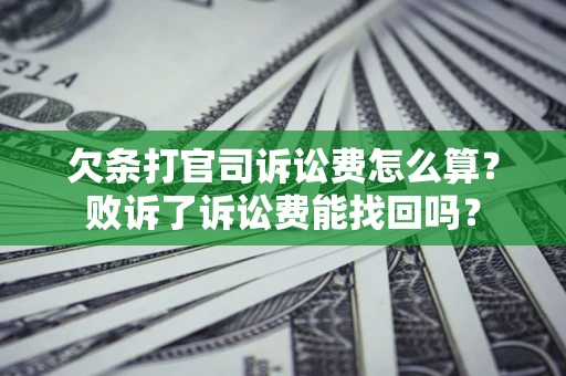 武汉欠条打官司诉讼费怎么算？败诉了诉讼费能找回吗？