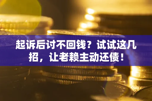武汉起诉后讨不回钱？试试这几招，让老赖主动还债！