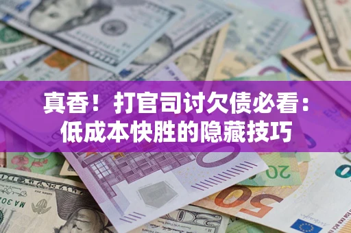 武汉真香！打官司讨欠债必看：低成本快胜的隐藏技巧